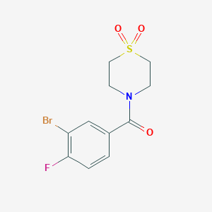 molecular formula C11H11BrFNO3S B8015271 (3-Bromo-4-fluorophenyl)(1,1-dioxidothiomorpholino)methanone 