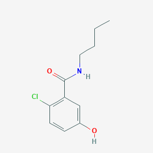 molecular formula C11H14ClNO2 B8015485 N-Butyl-2-chloro-5-hydroxybenzamide 