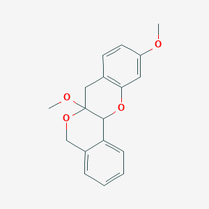 molecular formula C18H18O4 B080155 [2]Benzopyrano[4,3-b][1]benzopyran, 5,6a,7,12a-tetrahydro-6a,10-dimethoxy- CAS No. 14991-63-0