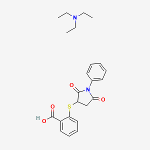 molecular formula C23H28N2O4S B8016228 Triethylamine 2-((2,5-dioxo-1-phenylpyrrolidin-3-yl)thio)benzoate 