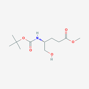 molecular formula C11H21NO5 B8016298 Methyl (R)-4-((tert-butoxycarbonyl)amino)-5-hydroxypentanoate 