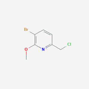 molecular formula C7H7BrClNO B8016346 3-Bromo-6-(chloromethyl)-2-methoxypyridine 