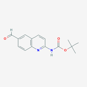 molecular formula C15H16N2O3 B8016420 Tert-butyl (6-formylquinolin-2-yl)carbamate 