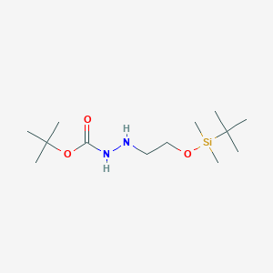 molecular formula C13H30N2O3Si B8016509 Tert-butyl 2-(2-(tert-butyldimethylsilyloxy)ethyl)hydrazinecarboxylate 