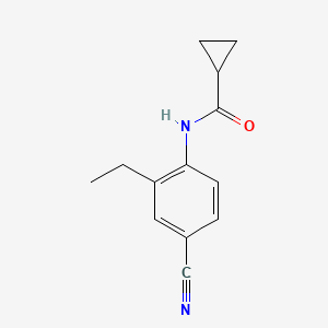 molecular formula C13H14N2O B8016528 N-(4-cyano-2-ethylphenyl)cyclopropanecarboxamide 