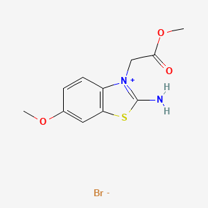 molecular formula C11H13BrN2O3S B8016742 methyl 2-(2-amino-6-methoxy-1,3-benzothiazol-3-ium-3-yl)acetate;bromide 