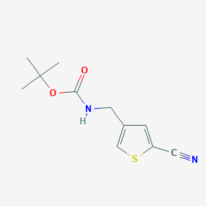 molecular formula C11H14N2O2S B8016911 Tert-butyl ((5-cyanothiophen-3-yl)methyl)carbamate 