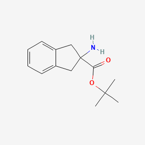 molecular formula C14H19NO2 B8016995 tert-butyl 2-amino-2,3-dihydro-1H-indene-2-carboxylate 