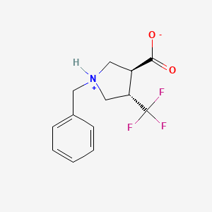 molecular formula C13H14F3NO2 B8017014 (3S,4S)-1-benzyl-4-(trifluoromethyl)pyrrolidin-1-ium-3-carboxylate 