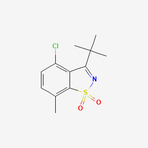 molecular formula C12H14ClNO2S B8017239 3-Tert-butyl-4-chloro-7-methyl-1,2-benzisothiazole 1,1-dioxide 