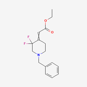 molecular formula C16H19F2NO2 B8017883 ethyl 2-(1-benzyl-3,3-difluoropiperidin-4-ylidene)acetate 
