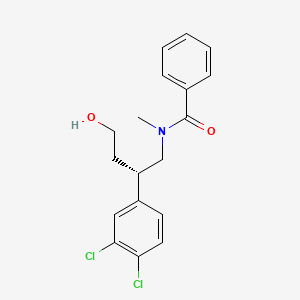 molecular formula C18H19Cl2NO2 B8018202 (S)-N-[2-(3,4-dichloro-phenyl)-4-hydroxy-butyl]-N-methyl-benzamide 