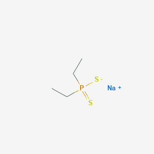 molecular formula C4H10NaPS2 B8018382 Sodium;diethyl-sulfanylidene-sulfido-lambda5-phosphane 