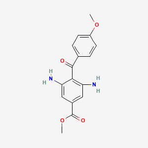 molecular formula C16H16N2O4 B8018575 Methyl 3,5-diamino-4-(4-methoxybenzoyl)benzoate 