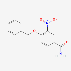 molecular formula C14H12N2O4 B8018647 3-Nitro-4-phenylmethoxybenzamide 
