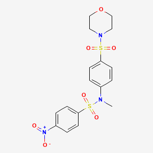 molecular formula C17H19N3O7S2 B8018730 N-methyl-N-(4-morpholin-4-ylsulfonylphenyl)-4-nitrobenzenesulfonamide 