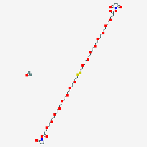 molecular formula C47H84N2O24S2 B8019024 Formaldehyde;(2-oxopyrrolidin-1-yl) 3-[2-[2-[2-[2-[2-[2-[2-[2-[2-[2-[2-[2-[2-[2-[2-[2-[3-(2,5-dioxopyrrolidin-1-yl)oxy-3-oxopropoxy]ethoxy]ethoxy]ethoxy]ethoxy]ethoxy]ethoxy]ethoxy]ethyldisulfanyl]ethoxy]ethoxy]ethoxy]ethoxy]ethoxy]ethoxy]ethoxy]ethoxy]propanoate 