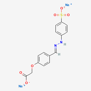 disodium;2-[4-[(E)-[(4-sulfonatophenyl)hydrazinylidene]methyl]phenoxy]acetate
