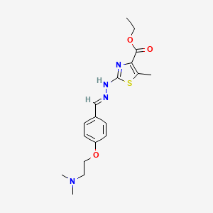 ethyl 2-[(2E)-2-[[4-[2-(dimethylamino)ethoxy]phenyl]methylidene]hydrazinyl]-5-methyl-1,3-thiazole-4-carboxylate