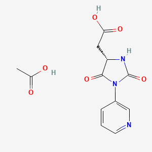 molecular formula C12H13N3O6 B8019665 acetic acid;2-[(4S)-2,5-dioxo-1-pyridin-3-ylimidazolidin-4-yl]acetic acid 