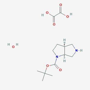 molecular formula C13H24N2O7 B8020367 oxalic acid tert-butyl (3aS,6aS)-octahydropyrrolo[2,3-c]pyrrole-1-carboxylate hydrate 