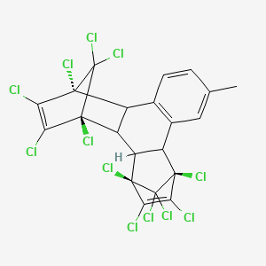 molecular formula C21H10Cl12 B8020432 (1S,4R,7S,16R)-1,4,5,6,7,16,17,18,19,19,20,20-dodecachloro-11-methylhexacyclo[14.2.1.14,7.02,15.03,8.09,14]icosa-5,9(14),10,12,17-pentaene 