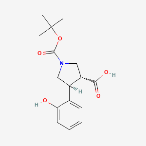 (3R,4S)-rel-1-(tert-Butoxycarbonyl)-4-(2-hydroxyphenyl)pyrrolidine-3-carboxylic acid