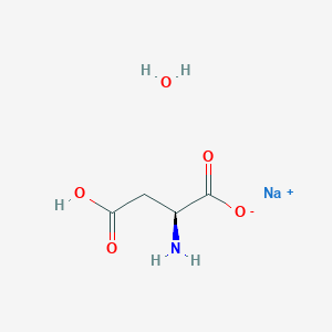 molecular formula C4H8NNaO5 B8020682 sodium;(2S)-2-amino-4-hydroxy-4-oxobutanoate;hydrate 