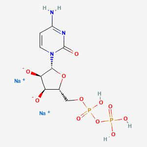 molecular formula C9H13N3Na2O11P2 B8020717 disodium;(2R,3R,4S,5R)-2-(4-amino-2-oxopyrimidin-1-yl)-5-[[hydroxy(phosphonooxy)phosphoryl]oxymethyl]oxolane-3,4-diolate 