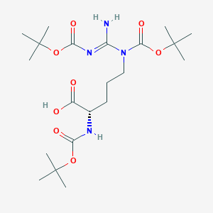 molecular formula C21H38N4O8 B8020724 11-Oxa-2,4,9-triazatridecanoic acid,8-carboxy-4-[(1,1-dimethylethoxy)carbonyl]-3-imino-12,12-dimethyl-10-oxo-, 1-(1,1-dimethylethyl) ester, (8S)- 