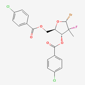 [(2R,3R,4R,5R)-5-Bromo-3-(4-chlorobenzoyloxy)-4-fluoro-4-methyloxolan-2-YL]methyl 4-chlorobenzoate