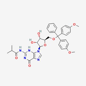 molecular formula C35H37N5O8 B8020962 N-[9-[(2R,3R,4S,5R)-5-[[bis(4-methoxyphenyl)-phenylmethoxy]methyl]-3,4-dihydroxyoxolan-2-yl]-6-oxo-3H-purin-2-yl]-2-methylpropanamide 