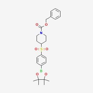 Benzyl 4-((4-(4,4,5,5-tetramethyl-1,3,2-dioxaborolan-2-yl)phenyl)sulfonyl)piperidine-1-carboxylate