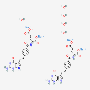 molecular formula C40H48N10Na4O17 B8021000 tetrasodium;2-[[4-[2-(2-amino-4-oxo-1,7-dihydropyrrolo[2,3-d]pyrimidin-5-yl)ethyl]benzoyl]amino]pentanedioate;pentahydrate 