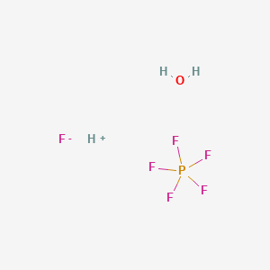 molecular formula F6H3OP B8021072 Hydron;pentafluoro-lambda5-phosphane;fluoride;hydrate 