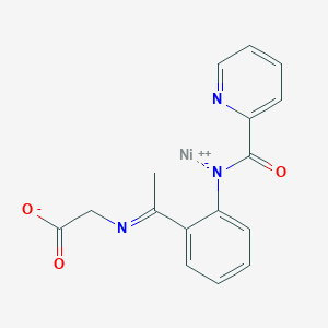 molecular formula C16H13N3NiO3 B8021107 nickel(2+);2-[1-[2-(pyridine-2-carbonylazanidyl)phenyl]ethylideneamino]acetate 