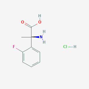 molecular formula C9H11ClFNO2 B8021453 (R)-2-Amino-2-(2-fluorophenyl)propanoic acid hydrochloride 