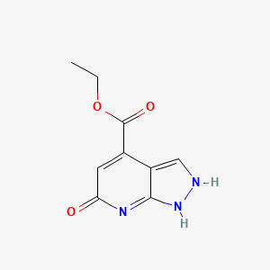 molecular formula C9H9N3O3 B8021462 ethyl 6-oxo-1,2-dihydropyrazolo[3,4-b]pyridine-4-carboxylate 