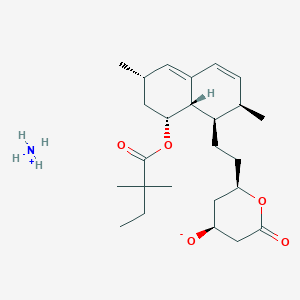 molecular formula C25H41NO5 B8021472 azanium;(2R,4S)-2-[2-[(1R,2R,6S,8R,8aS)-8-(2,2-dimethylbutanoyloxy)-2,6-dimethyl-1,2,6,7,8,8a-hexahydronaphthalen-1-yl]ethyl]-6-oxooxan-4-olate 