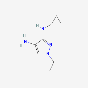 molecular formula C8H14N4 B8021542 N3-cyclopropyl-1-ethyl-1H-pyrazole-3,4-diamine 