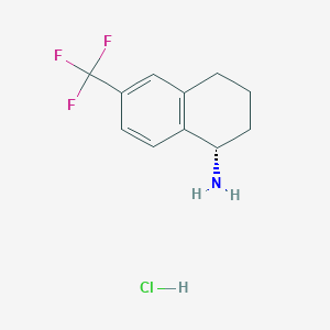 molecular formula C11H13ClF3N B8021686 (S)-6-(Trifluoromethyl)-1,2,3,4-tetrahydronaphthalen-1-amine hydrochloride 