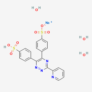 molecular formula C20H19N4NaO9S2 B8022065 Sodium;4-[3-pyridin-2-yl-6-(4-sulfophenyl)-1,2,4-triazin-5-yl]benzenesulfonate;trihydrate 