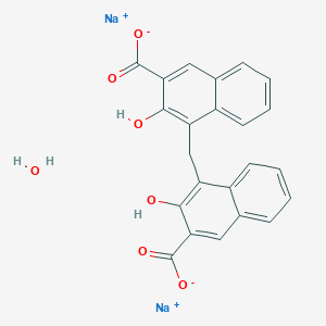 molecular formula C23H16Na2O7 B8022338 disodium;4-[(3-carboxylato-2-hydroxynaphthalen-1-yl)methyl]-3-hydroxynaphthalene-2-carboxylate;hydrate 