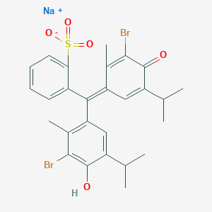 molecular formula C27H27Br2NaO5S B8022365 sodium;2-[(Z)-(3-bromo-4-hydroxy-2-methyl-5-propan-2-ylphenyl)-(3-bromo-2-methyl-4-oxo-5-propan-2-ylcyclohexa-2,5-dien-1-ylidene)methyl]benzenesulfonate 