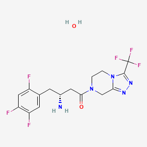 molecular formula C16H17F6N5O2 B8022744 Sitagliptin monohydrate 
