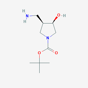 molecular formula C10H20N2O3 B8023537 tert-butyl (3R,4R)-3-(aminomethyl)-4-hydroxypyrrolidine-1-carboxylate 