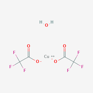 molecular formula C4H2CuF6O5 B8023621 Copper(II) trifluoroacetate hydrate 
