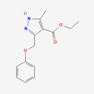 molecular formula C14H16N2O3 B8023694 ethyl 3-methyl-5-(phenoxymethyl)-1H-pyrazole-4-carboxylate 