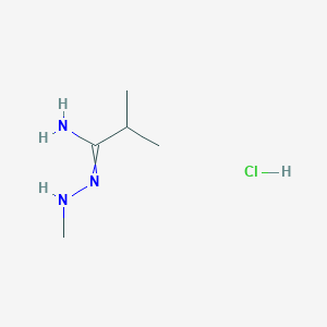 molecular formula C5H14ClN3 B8023949 2-Methyl-N-(methylamino)propanimidamide hydrochloride 