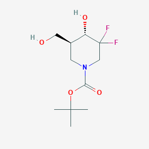 molecular formula C11H19F2NO4 B8024315 tert-Butyl (4S,5S)-3,3-difluoro-4-hydroxy-5-(hydroxymethyl)piperidine-1-carboxylate racemic 